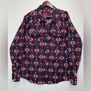 Platini Men's Authentic Western Wear Patterned Shirt - Multicolor button down